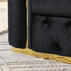 90.6 Inches Velvet Button Tufted Sofa Couch with 2 Pillows