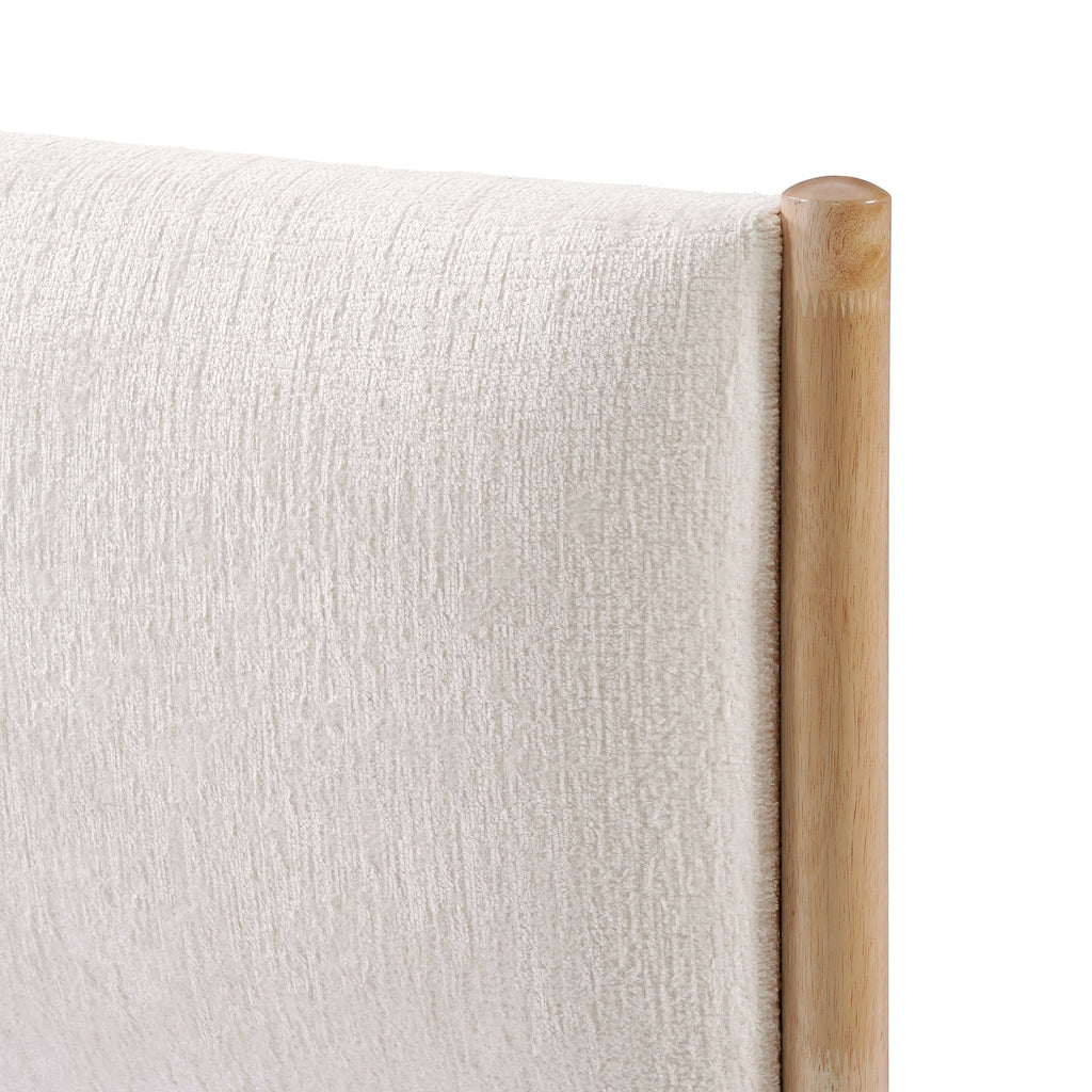 King Bed Frame with Upholstered Headboard