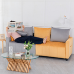 Velvet Modern 2-Seater Sofa, Light