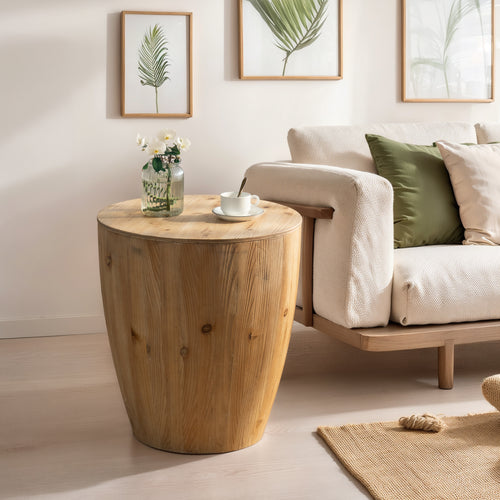 21.06" Vintage Style Bucket Shaped Coffee Table