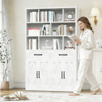 71" H Metal Bookcase with 2 Doors & 2 Drawers