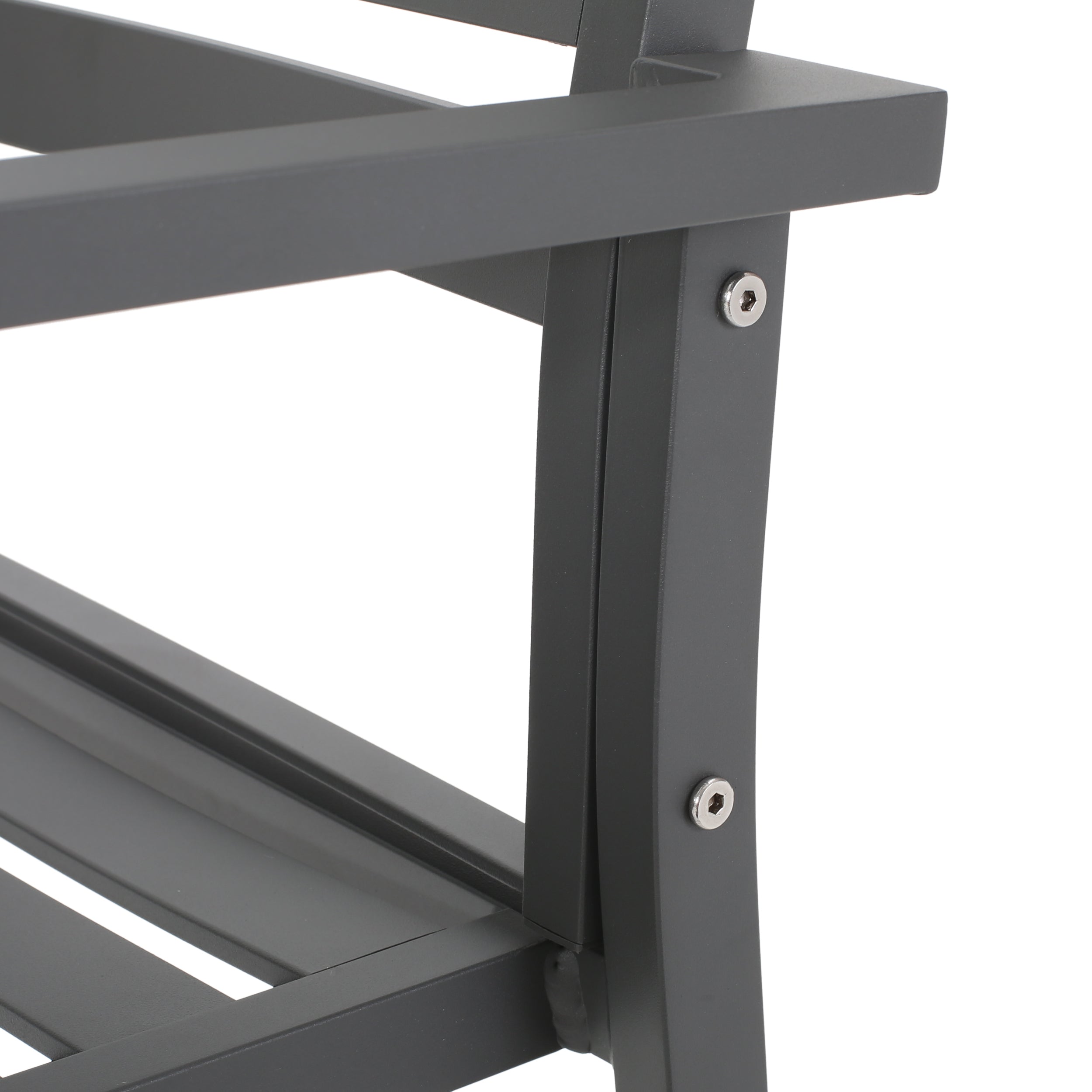 Outdoor Modern Aluminum Dining Chair (Set of 2), Gun Metal Gray