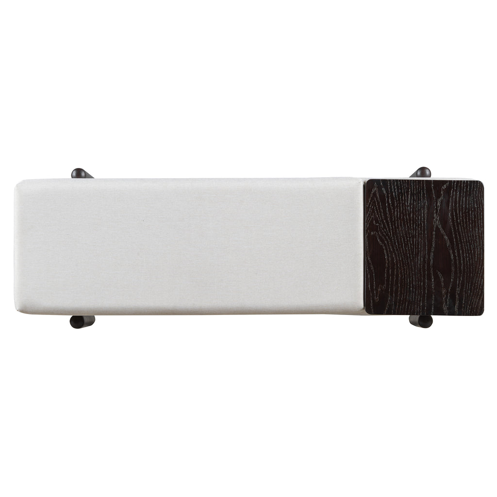 TREXM Farmhouse Upholstered Storage Bench