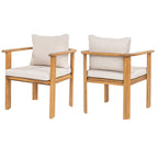 Kaja Outdoor Acacia Wood Dining Chair, Teak Finish