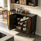 Farmhouse Rustic Sideboard With Straight Wood Pattern