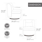 25.2" Wide Modern Chenille Swivel Chair