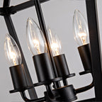 Farmhouse Lantern Chandelier 4-Light, Industrial