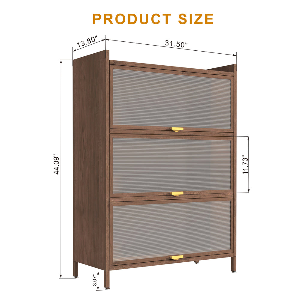 44" Tall Metal 3 Flip Doors Cabinet