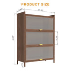 44" Tall Metal 3 Flip Doors Cabinet