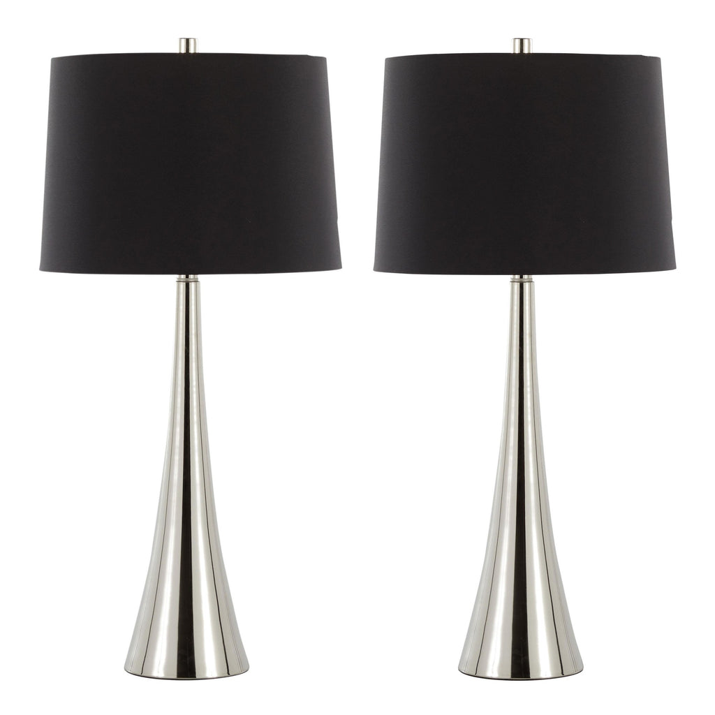 Diana 29" Contemporary Metal Table Lamp in Polished Nickel