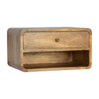 Solid Wood Floating Curve Open Slot, 1-Drawer Nightstand