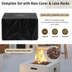U_Style MGO Outdoor Square Fire Pit Table