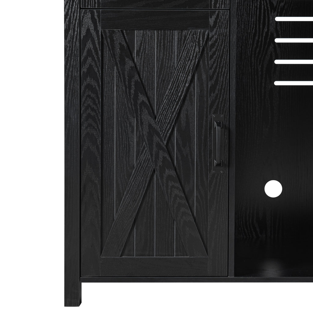 K&K 53.2" Farmhouse Fridge Cabinet