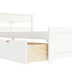 L-shaped Platform Bed with Trundle and Built-in Desk