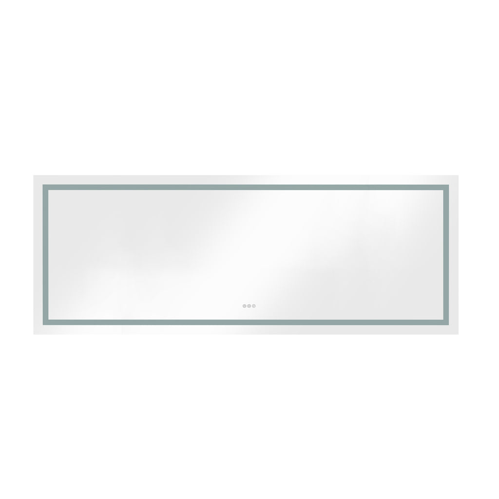 96 x 36 Inch LED Bathroom Mirror with Front and Backlight