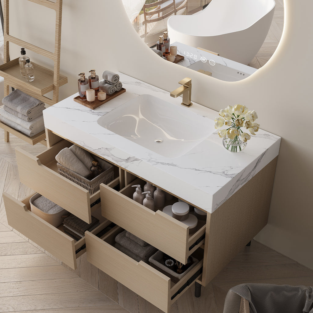 35.4" Modern Bathroom Vanity with Undermount Sink