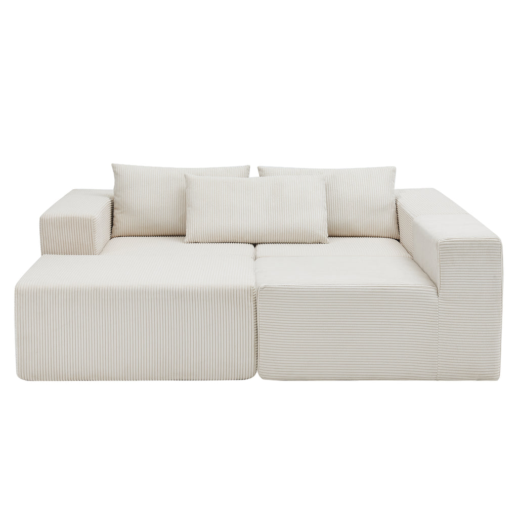 107" Compressed Sectional Sofas (Beige)