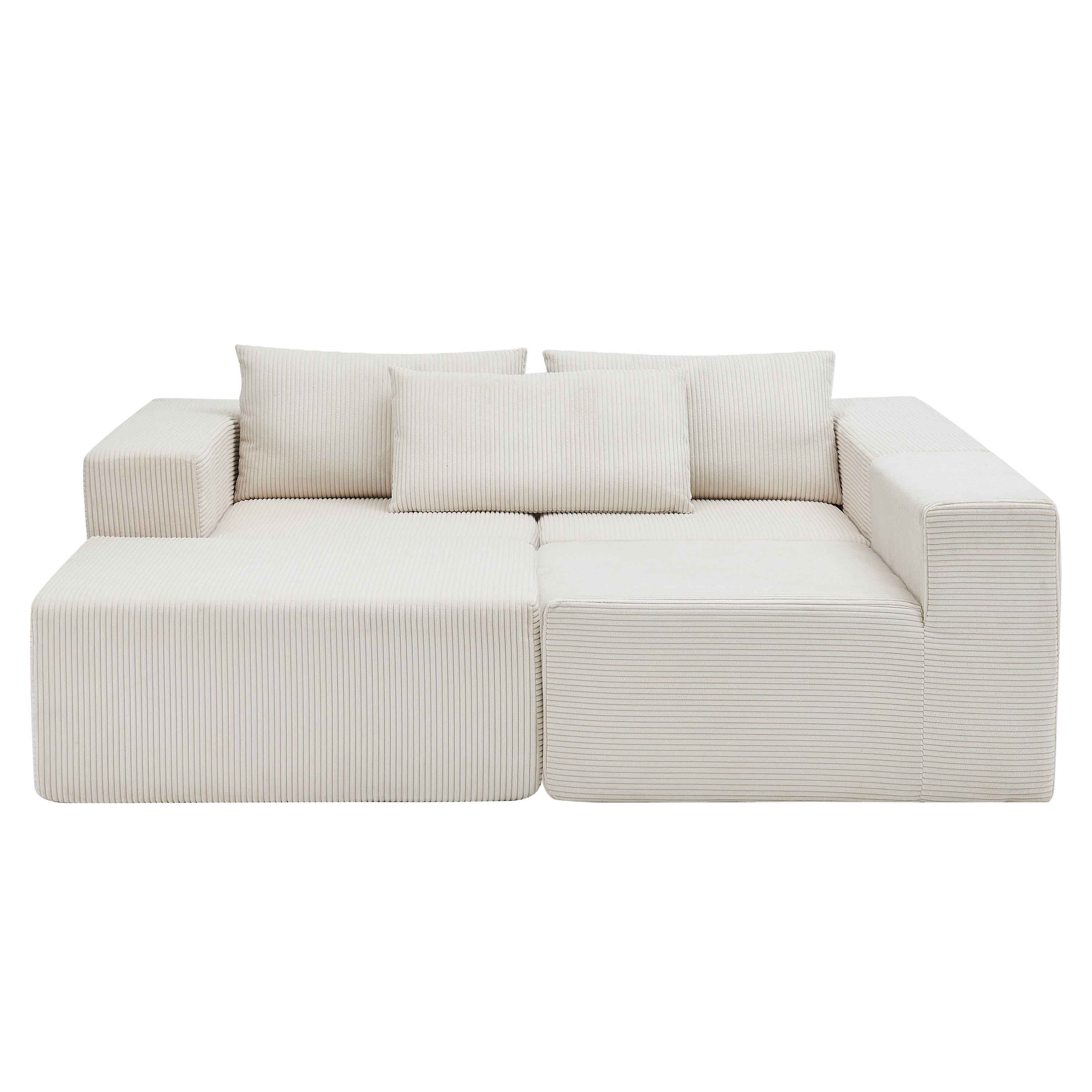 107" Compressed Sectional Sofas (Beige)