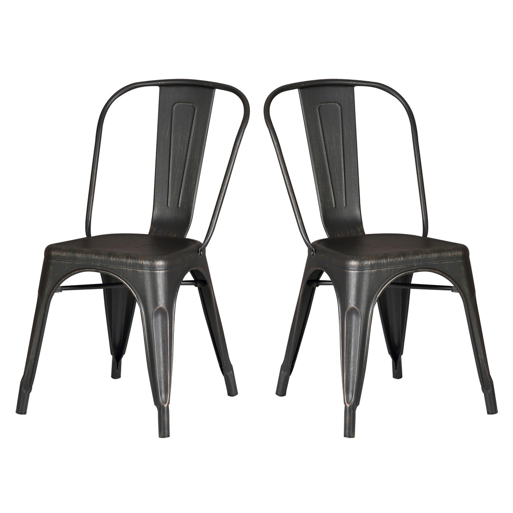 Set of 4 Stackable Metal Dining Chairs