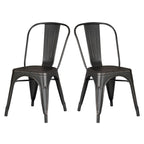 Set of 4 Stackable Metal Dining Chairs