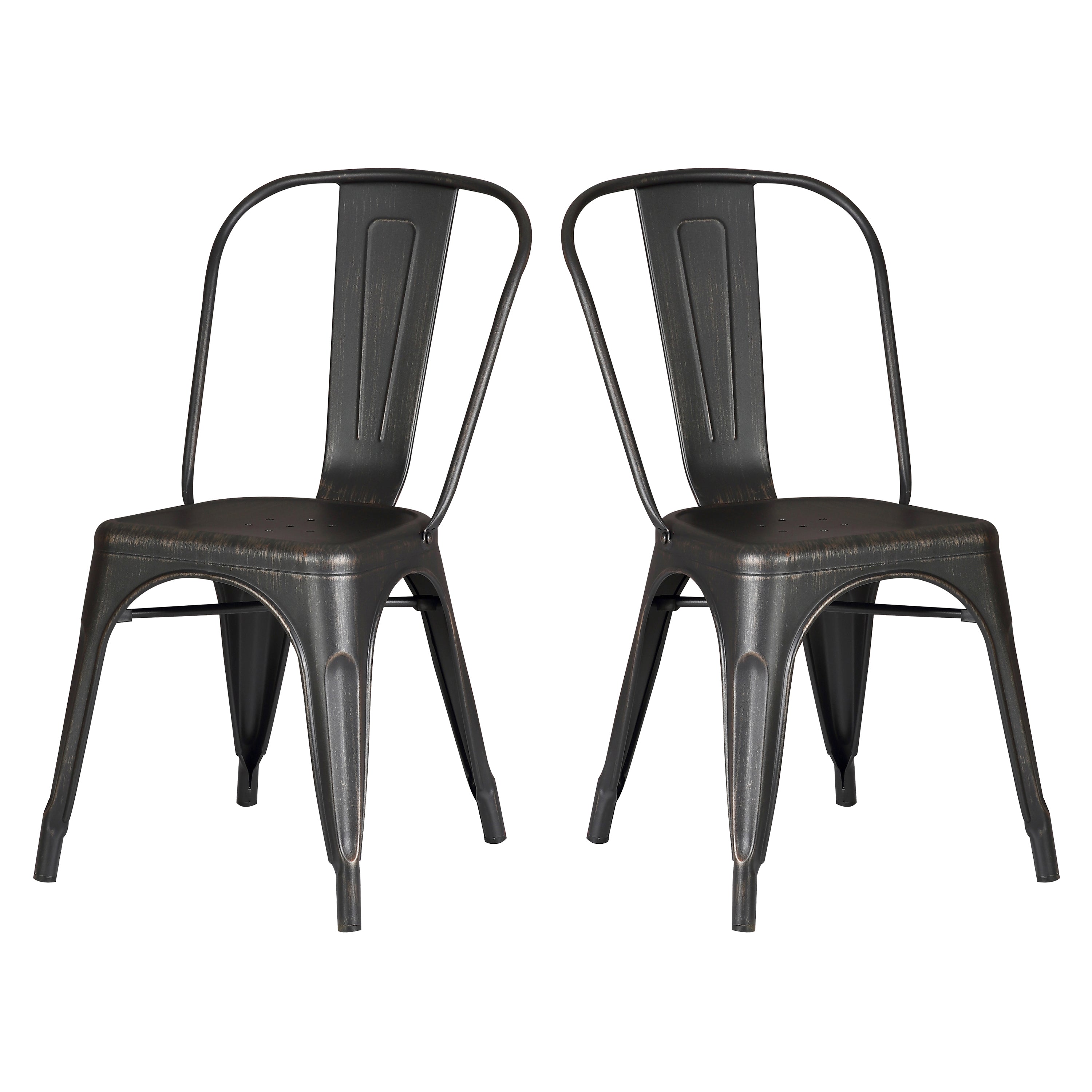 Set of 4 Stackable Metal Dining Chairs