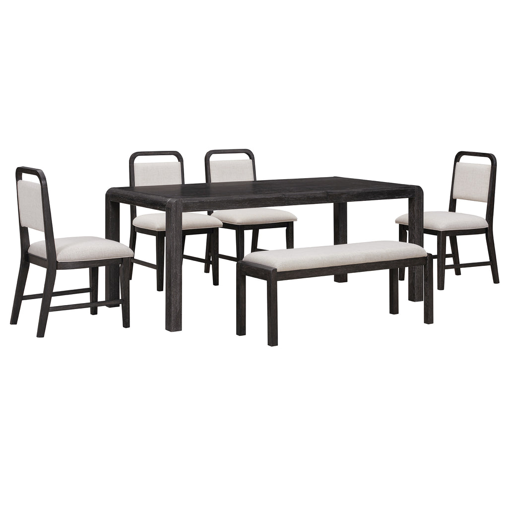 TREXM Vintage Extendable Dining Table Set for 4-6