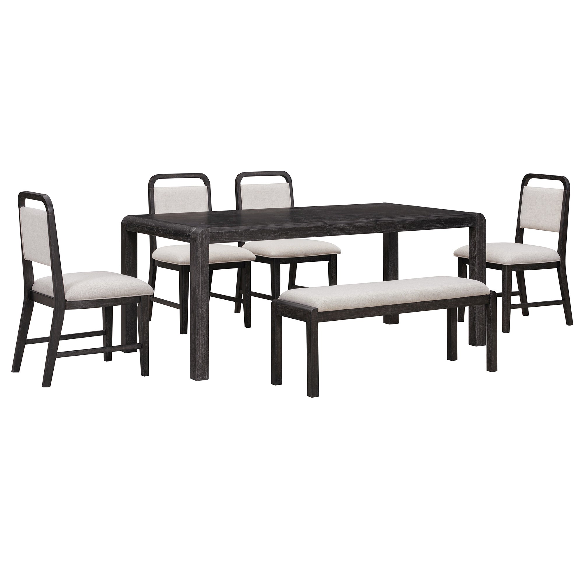 TREXM Vintage Extendable Dining Table Set for 4-6