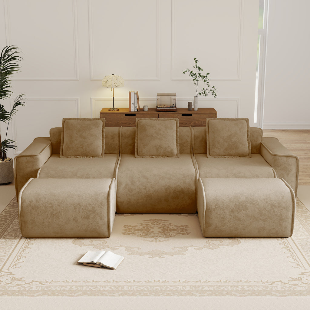 Streamlined Design Modular 3 Seat U Shape Sectional Sofa