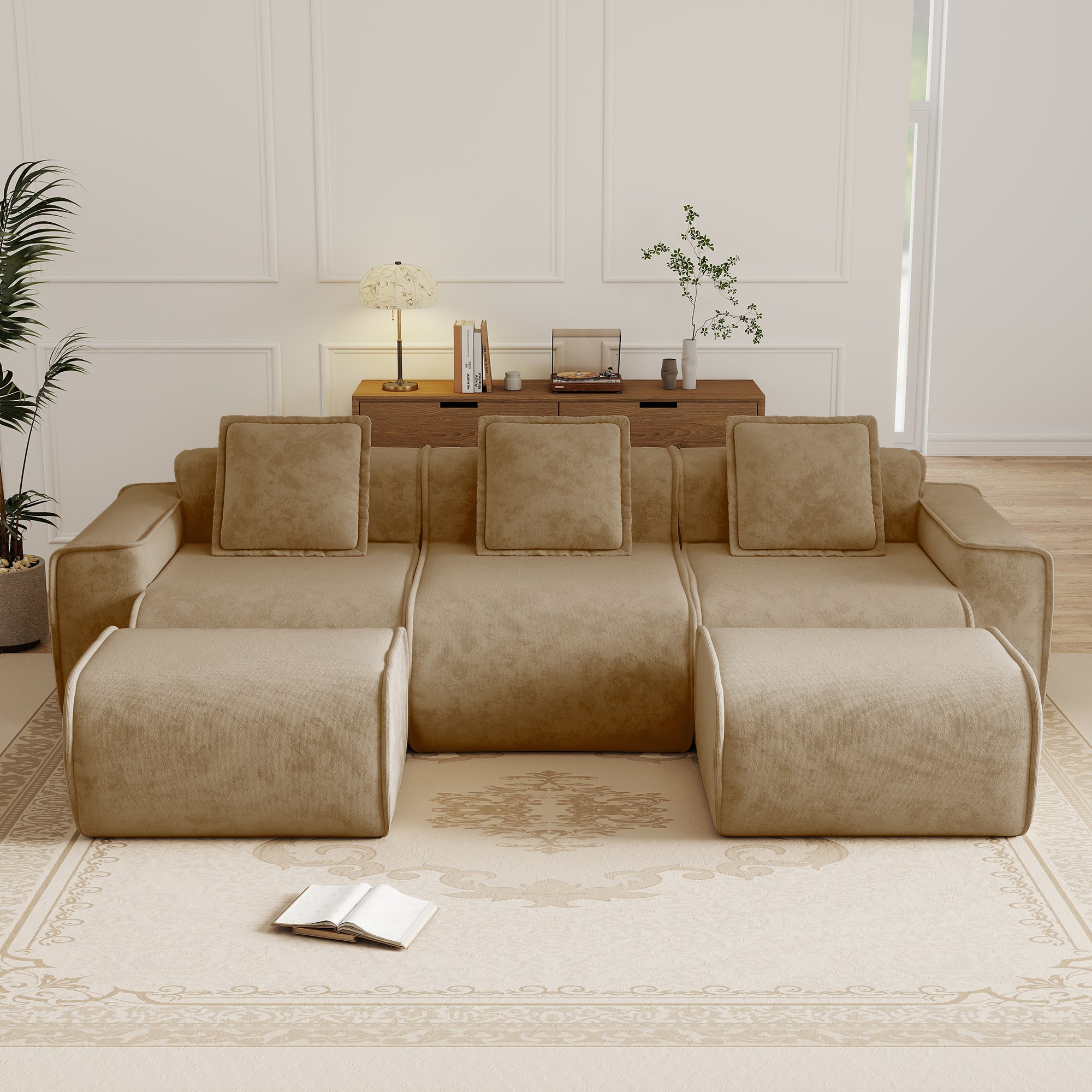 Streamlined Design Modular 3 Seat U Shape Sectional Sofa