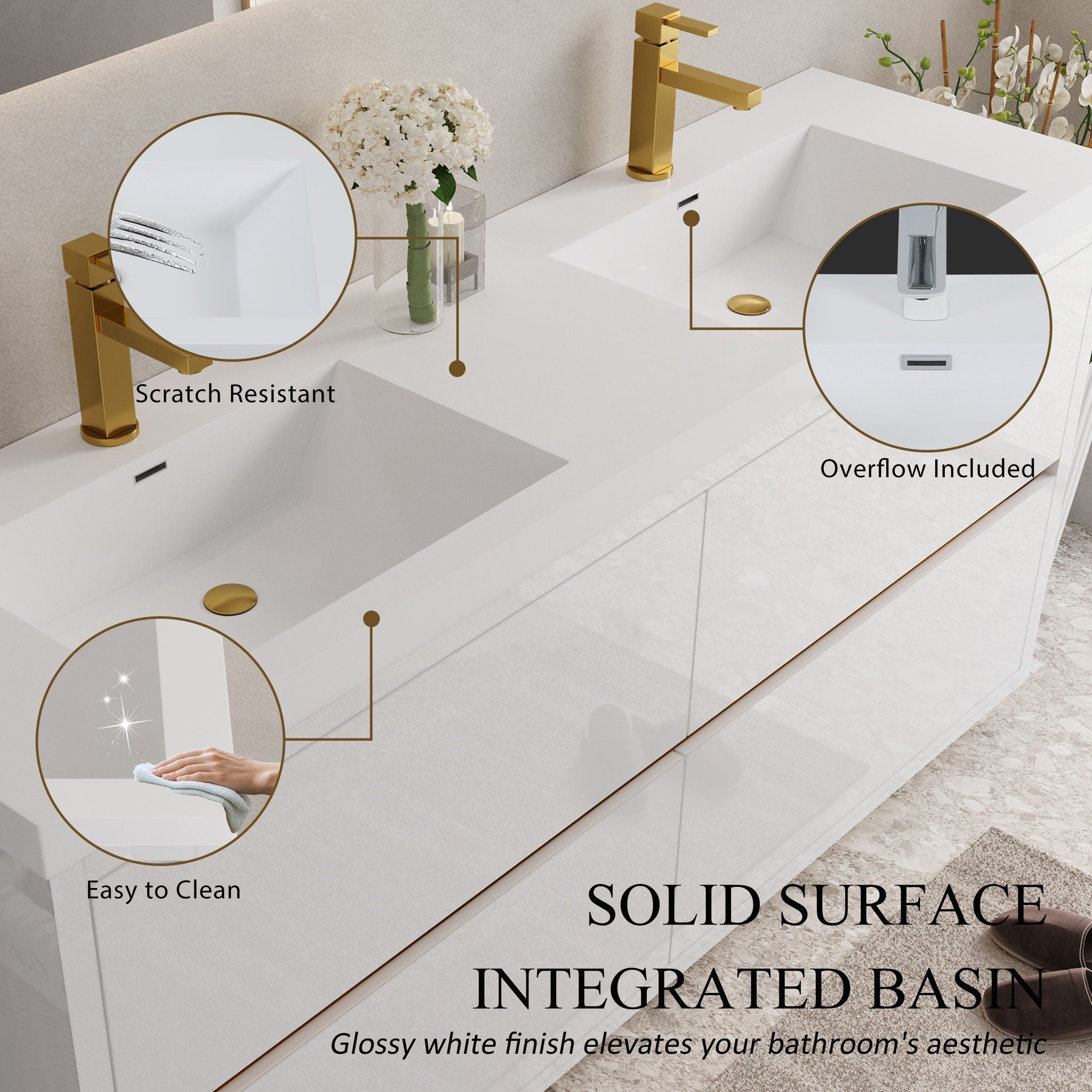 Bathin Freestanding Bathroom Vanity With Double Sinks
