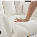 Tufted Upholstered Teddy Fabric Glider Chair for Living Room