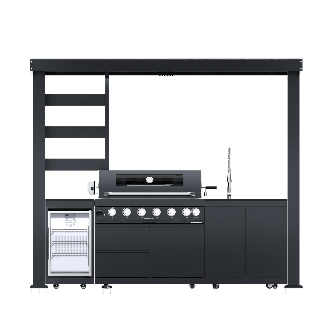 108-Inch 6-Burner Deluxe Stainless Steel Gas Outdoor Kitchen Grill