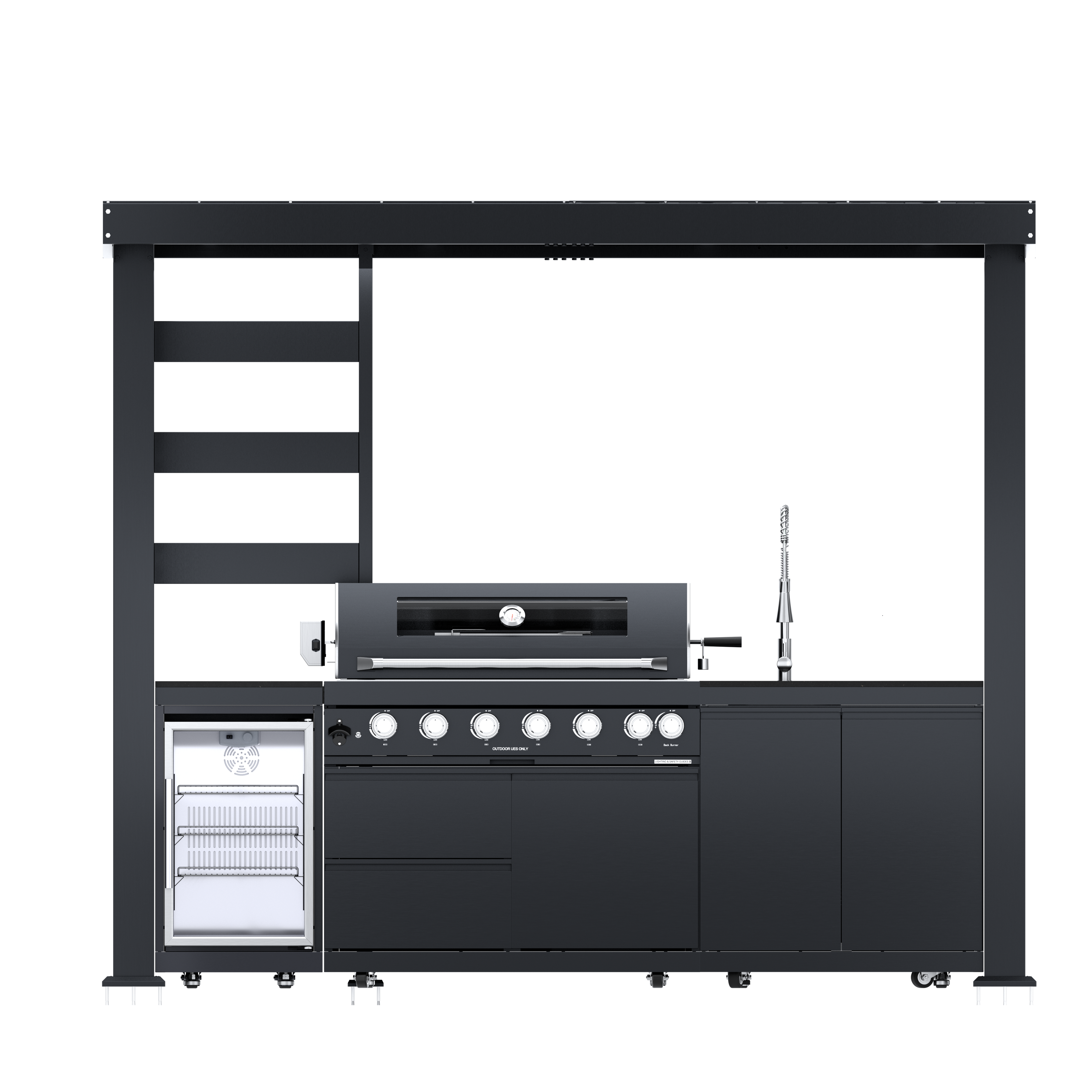 108-Inch 6-Burner Deluxe Stainless Steel Gas Outdoor Kitchen Grill