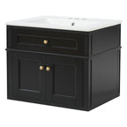 24" Wall Mounted Modern Bathroom Vanity with Soft-Close Hinges