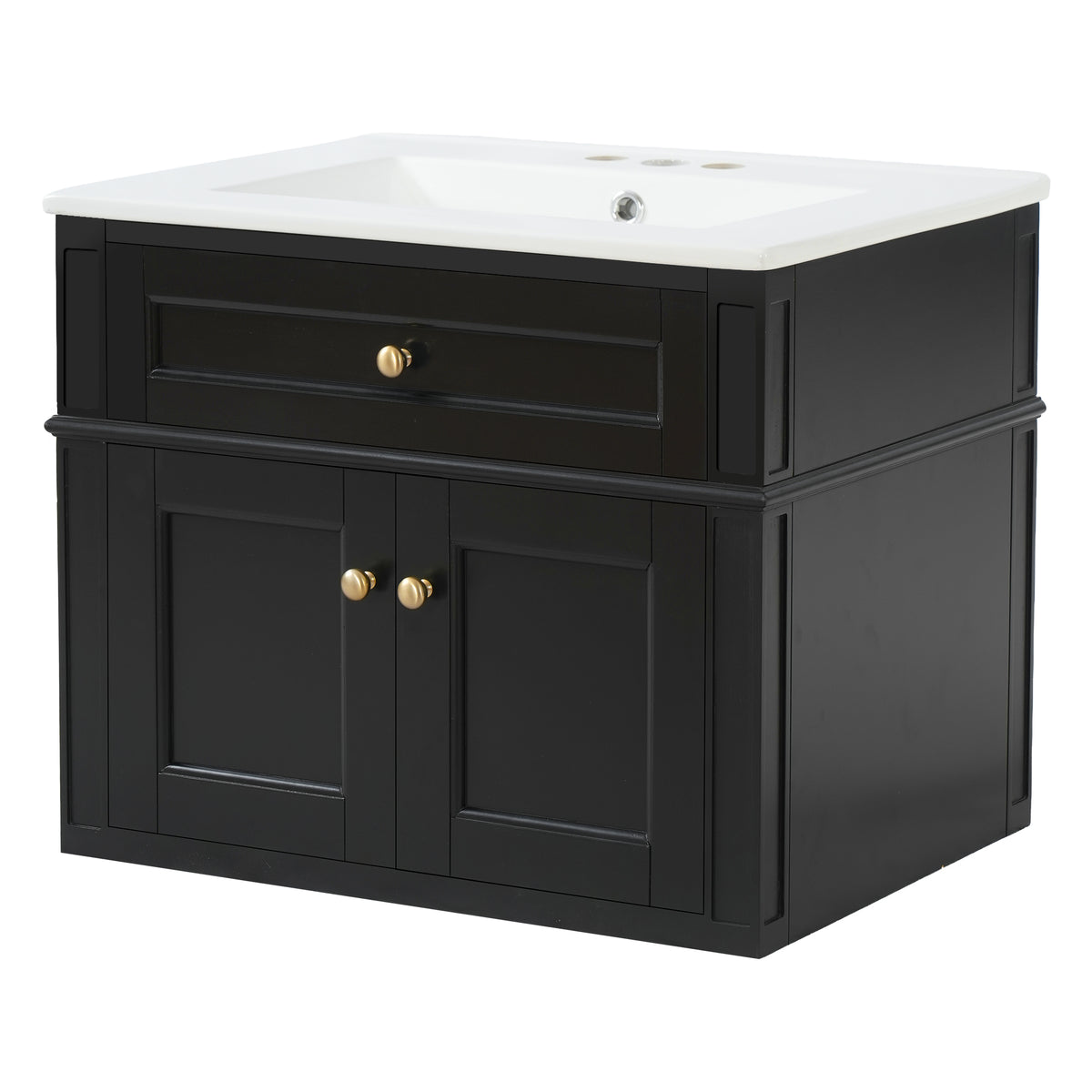 24" Wall Mounted Modern Bathroom Vanity with Soft-Close Hinges