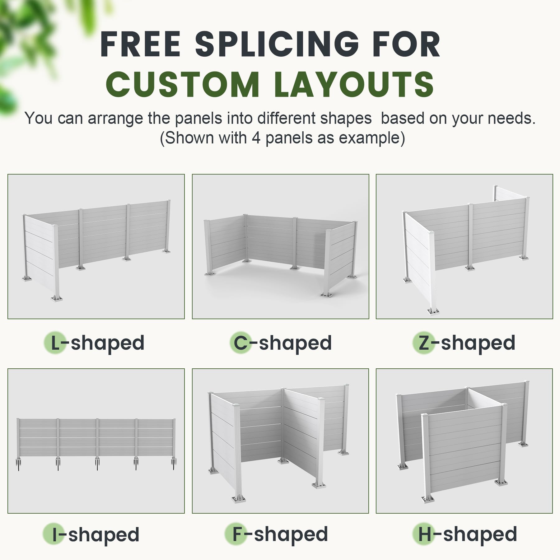 50" W x 49" H Outdoor Privacy Screen