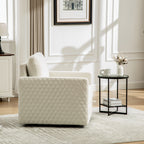 29.5"W Upholstered 360° Swivel Armchair with Hidden Storage