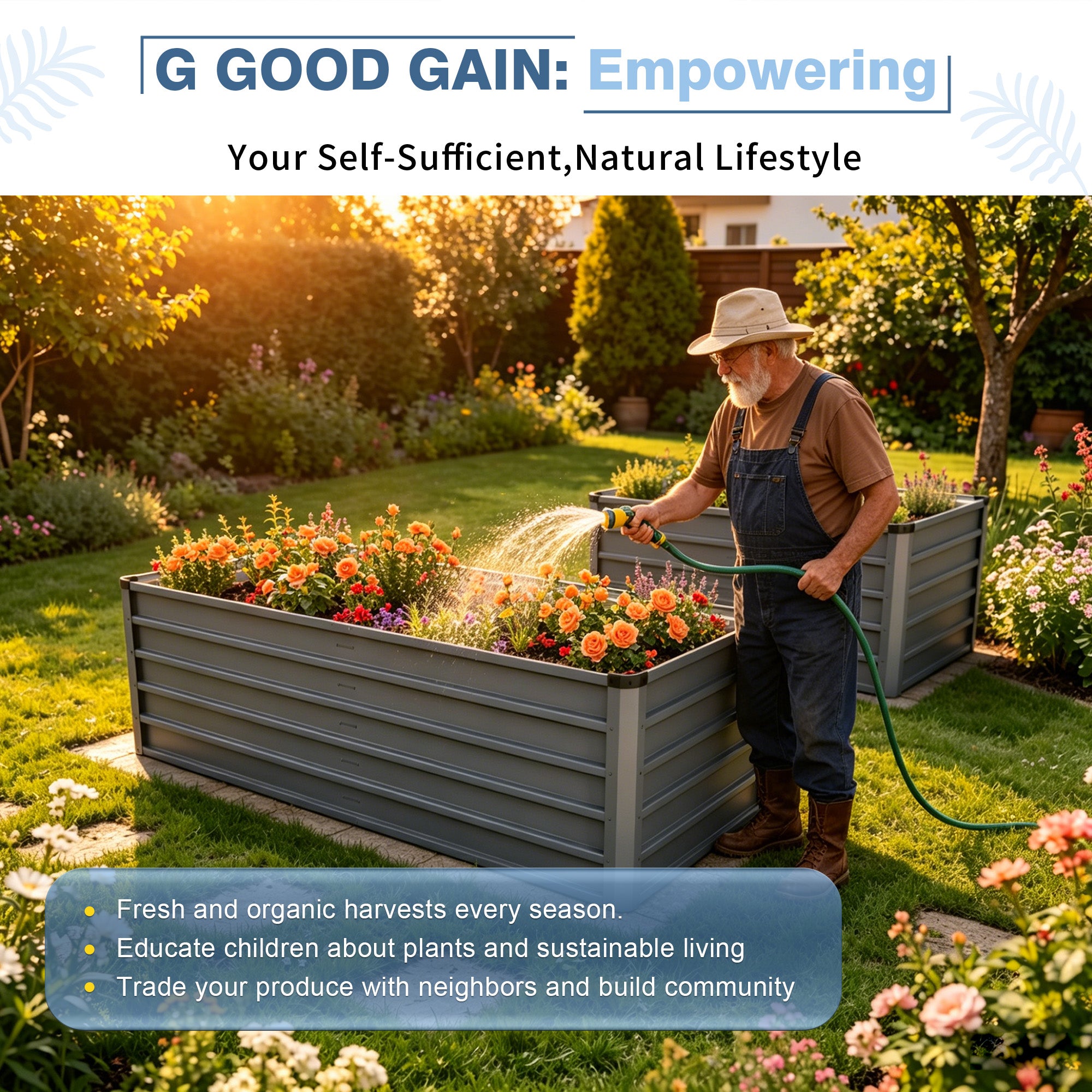6x3x2ft Large Raised Garden Bed