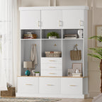 U-Can 75" H Entryway Hall Tree with Bench and Storage