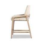 Arizona 25.5" Solid Ash Wood Upholstered Counter Stool