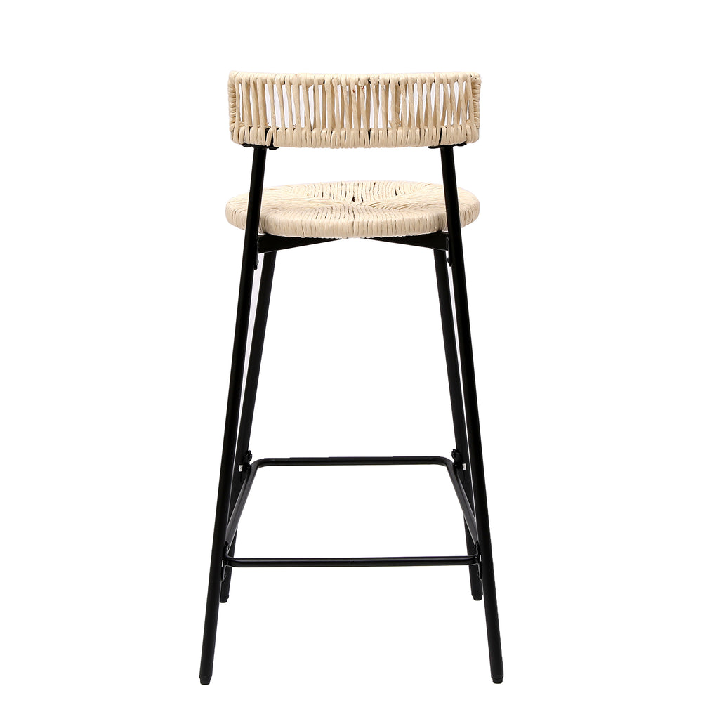 Counter Stools Set of 2 Handwoven Paper Rope Bar Stools