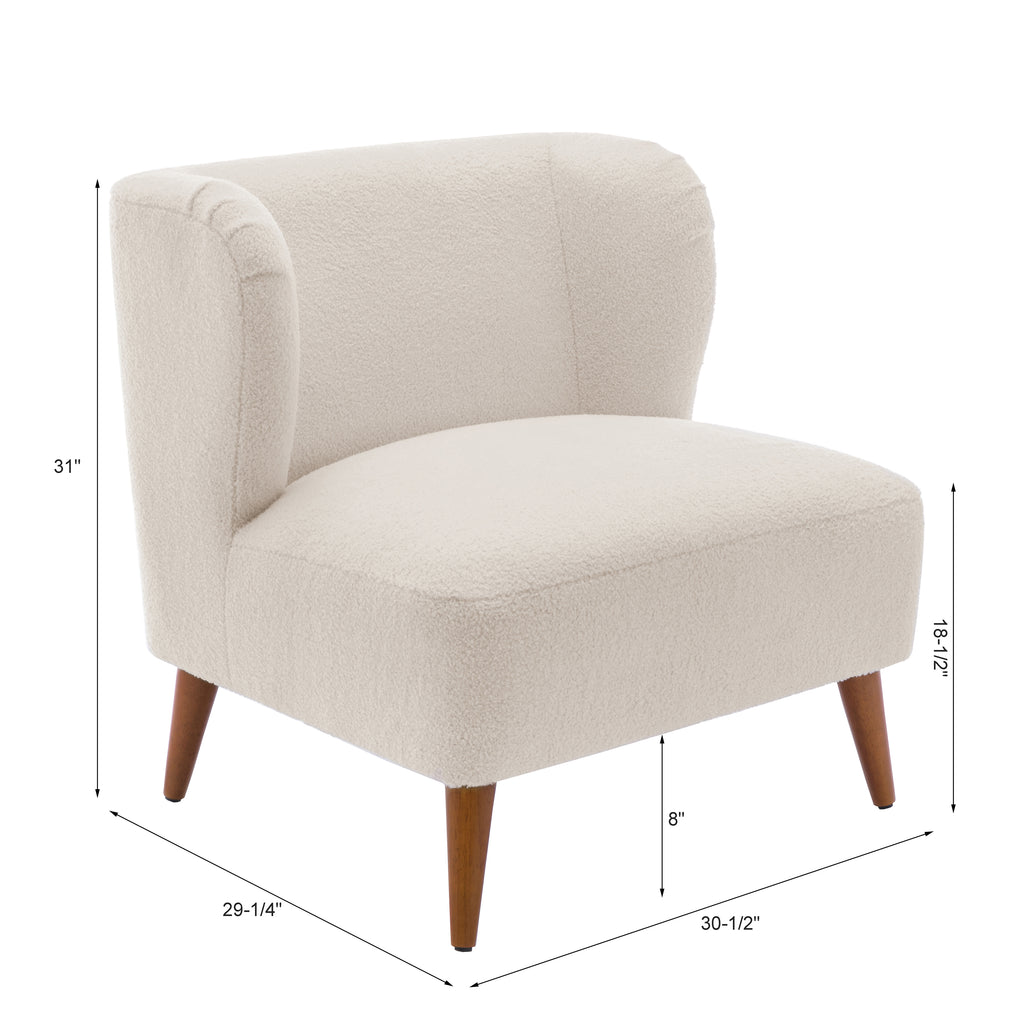 Veda Boucle Accent Chair - Milky