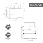 30.5"W Square Upholstered Swivel Accent Chair