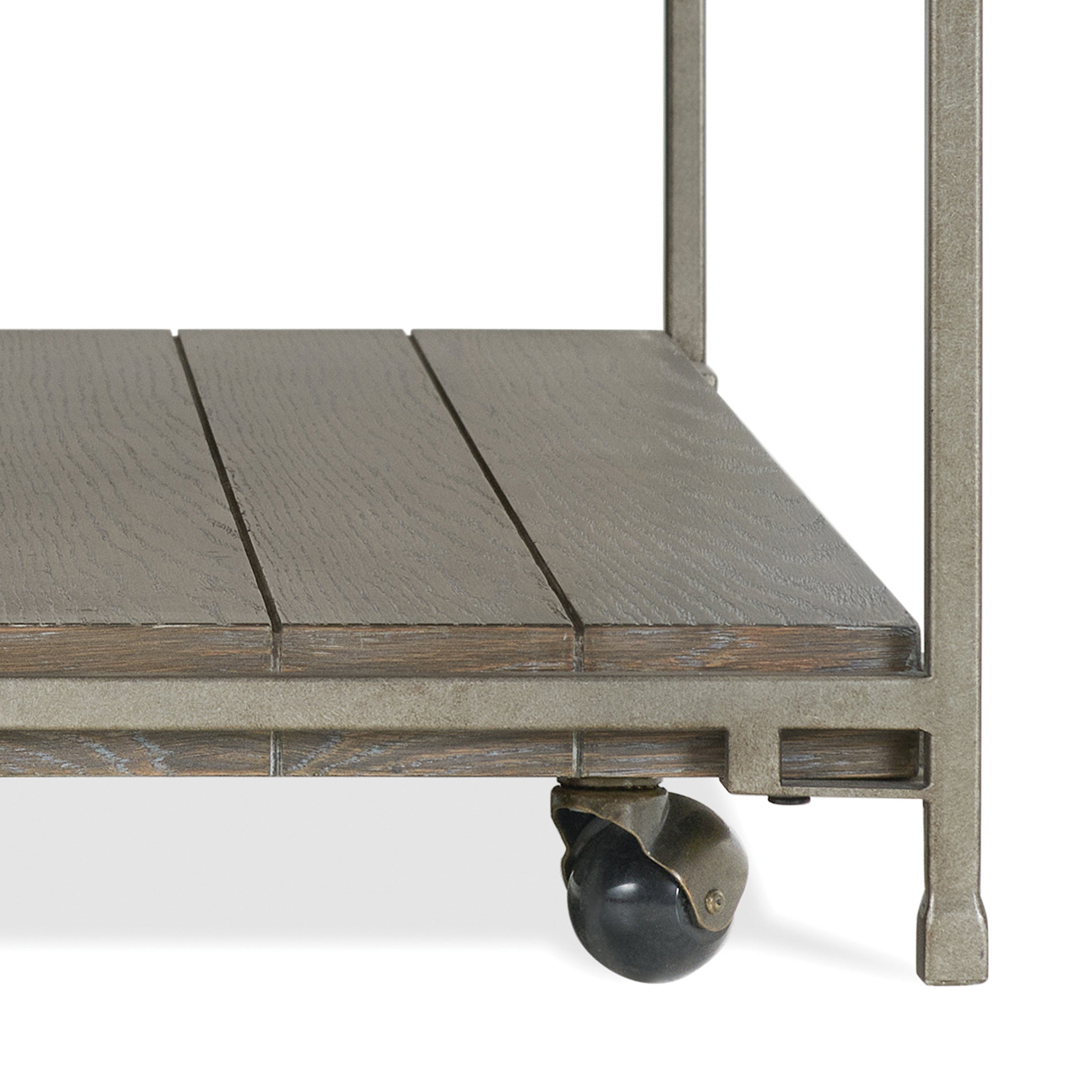 Corbeta 3-Piece Metal Frame Wood Living Room Coffee Table and 2 End Tables Set