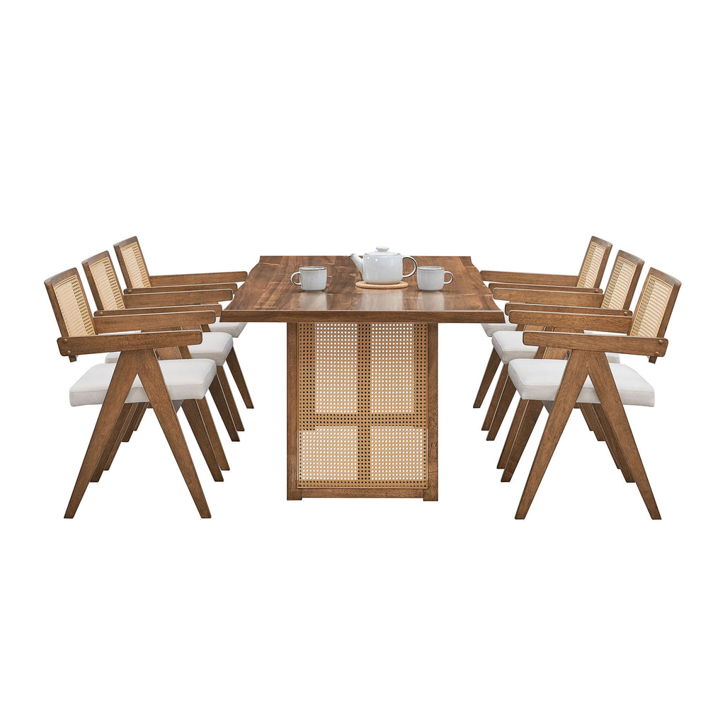 86.61 Inch Oversize Rectangular Waves Dining Table