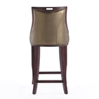 Emperor Wood Upholstered Barstool in Bronze