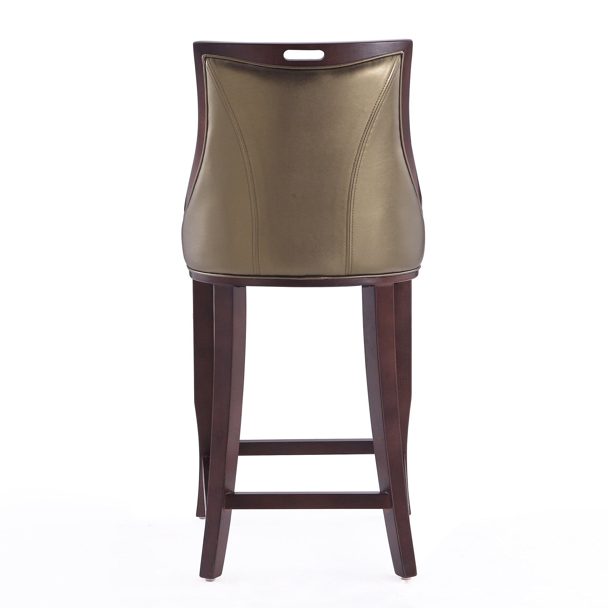Emperor Wood Upholstered Barstool in Bronze