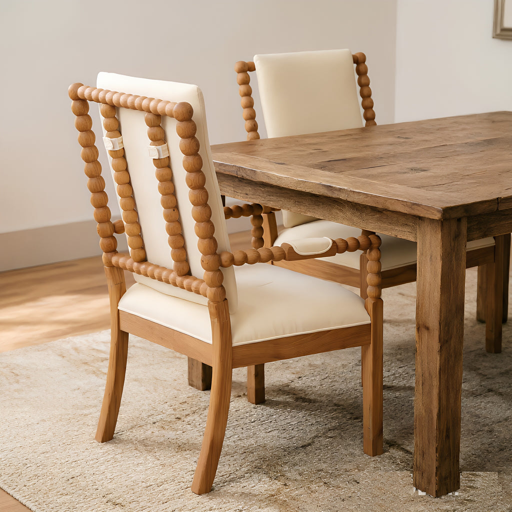 Set of 2 Rubber Wood Dining Chairs