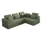 L Shape Modular Sectional Sofa, Grayish Green