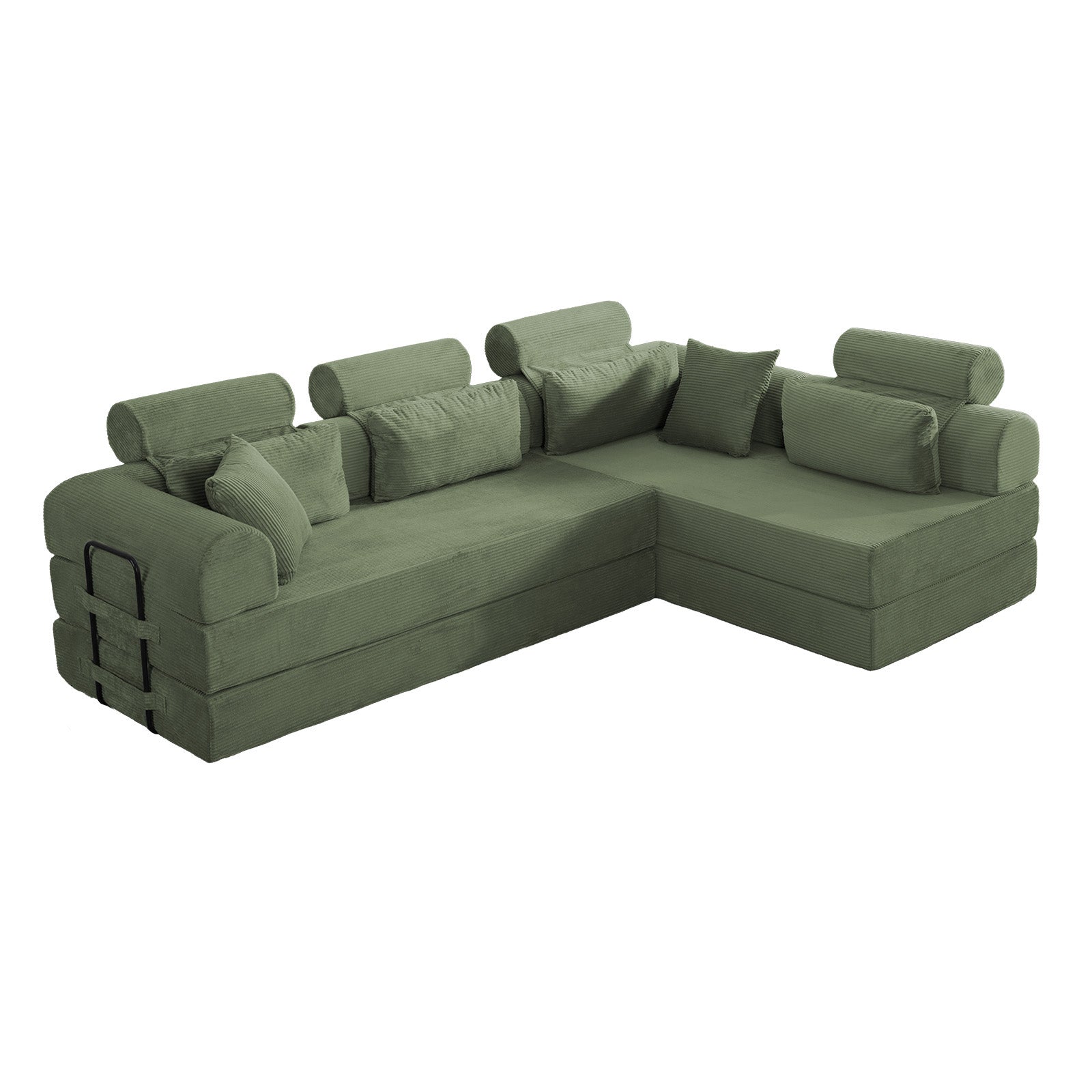 L Shape Modular Sectional Sofa, Grayish Green